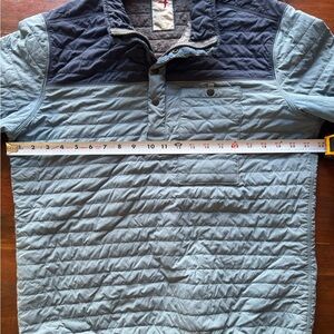 Relwen Quilted Pullover Jacket Men’s Medium Blue/Gray Snap Neck Lightweight